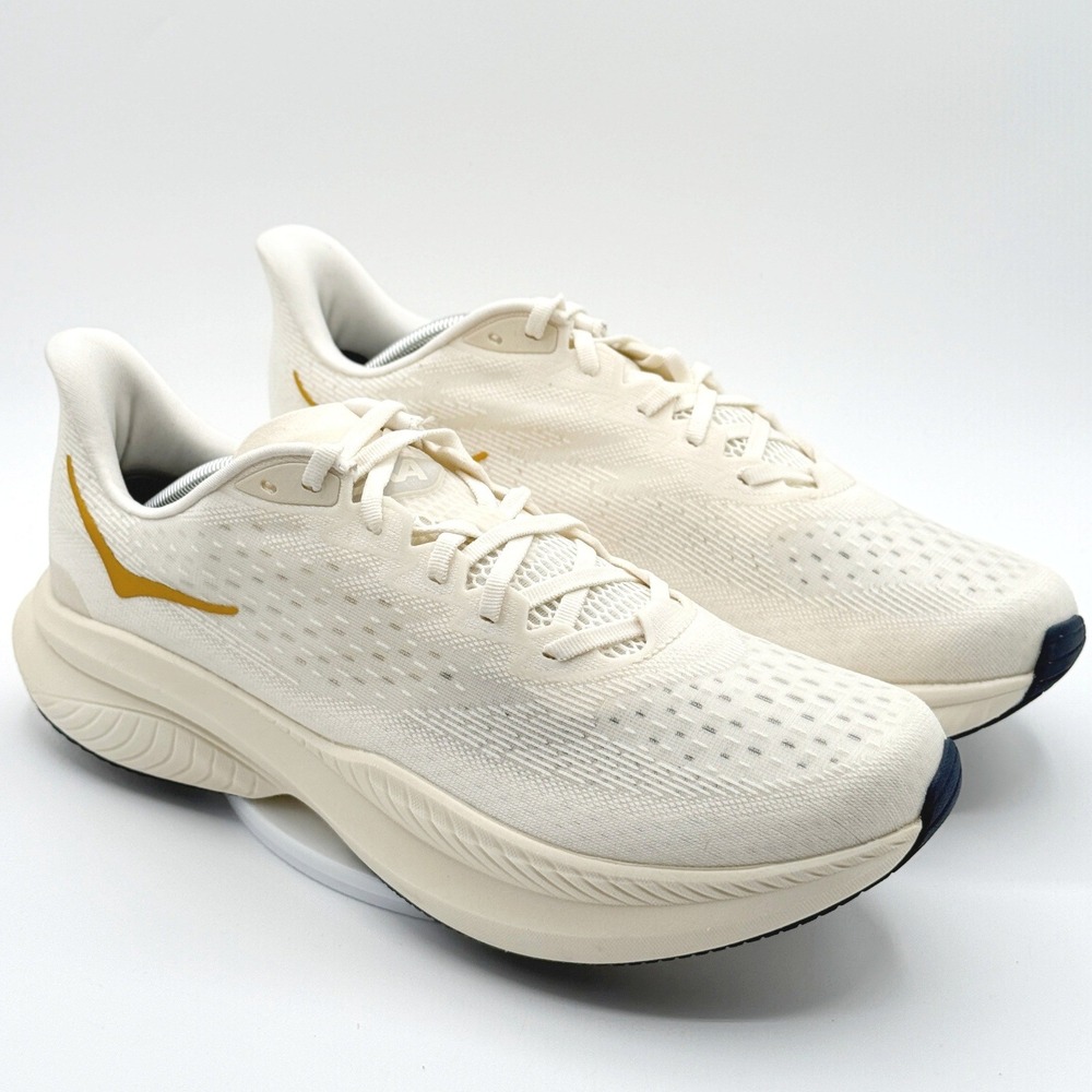 Hoka Mach 6 LA Mens Running Shoes Size 12.5 Alabaster Gold 1164032-ALK, NEW